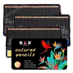 定制彩铅笔套装72色120色铁盒油性彩铅美术绘画用品手绘跨境